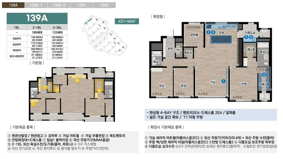 중앙공원 롯데캐슬 시그니처 139A 평면도