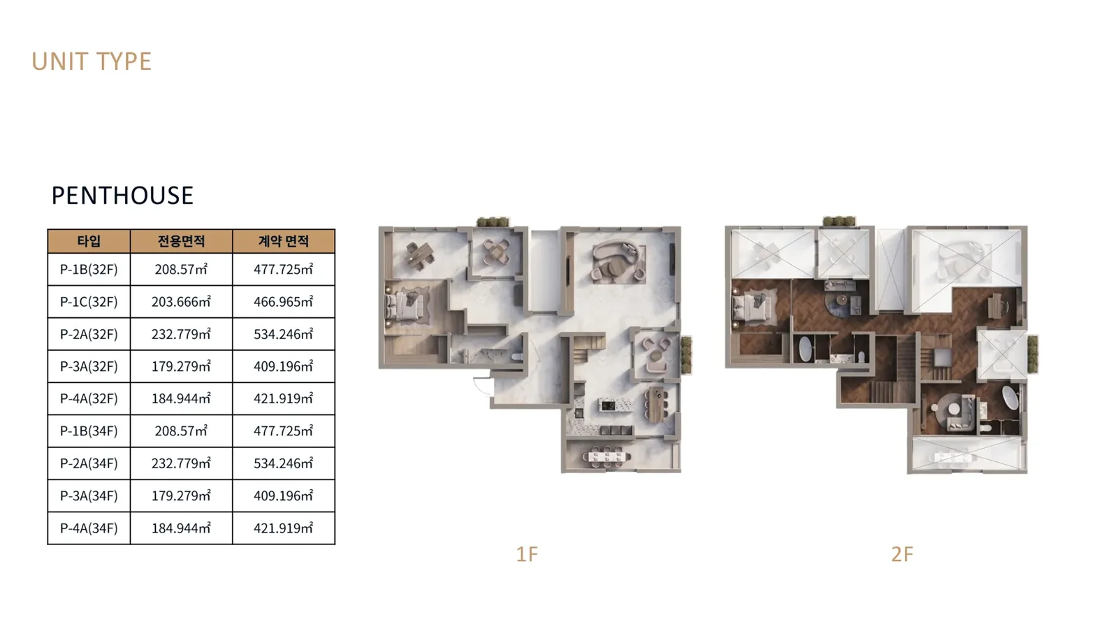 더갤러리832 펜트하우스 평면도